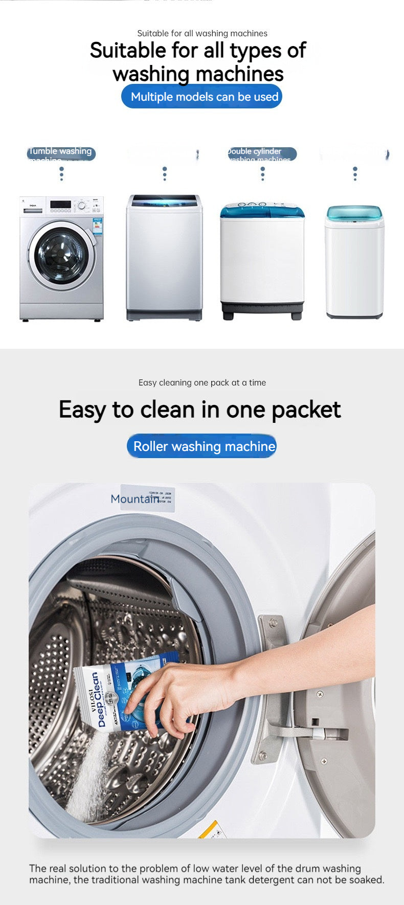 Soak-Free Laundry Sink Clean – Deep Descaling and Bacterial Inhibition